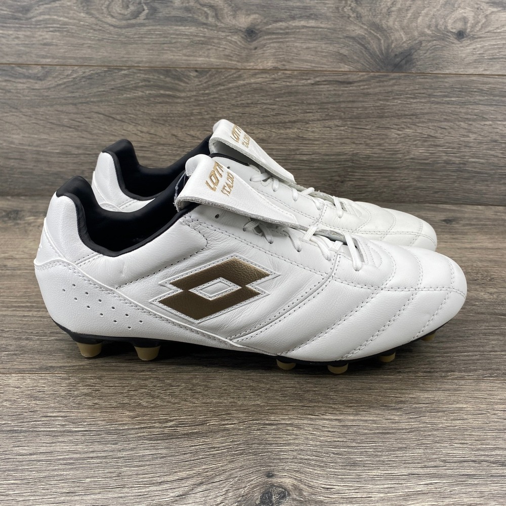 Lotto Stadio Mens White Gold Soccer Cleats Sz 9.5 Us 42.5 Eu View 2